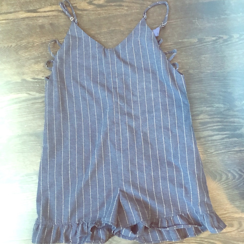 ADORABLE BLUE STRIPED ROMPER